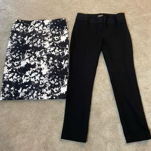 Vince Camuto Black Pants and Patterned Skirt Women's Size Medium / 10 Lot Bundle